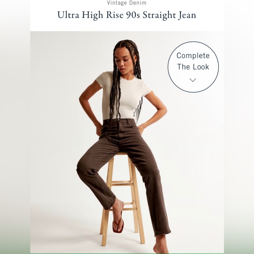 ABERCROMBIE & FITCH CHOCOLATE 90s STRAIGHT HIGH RISE JEANS